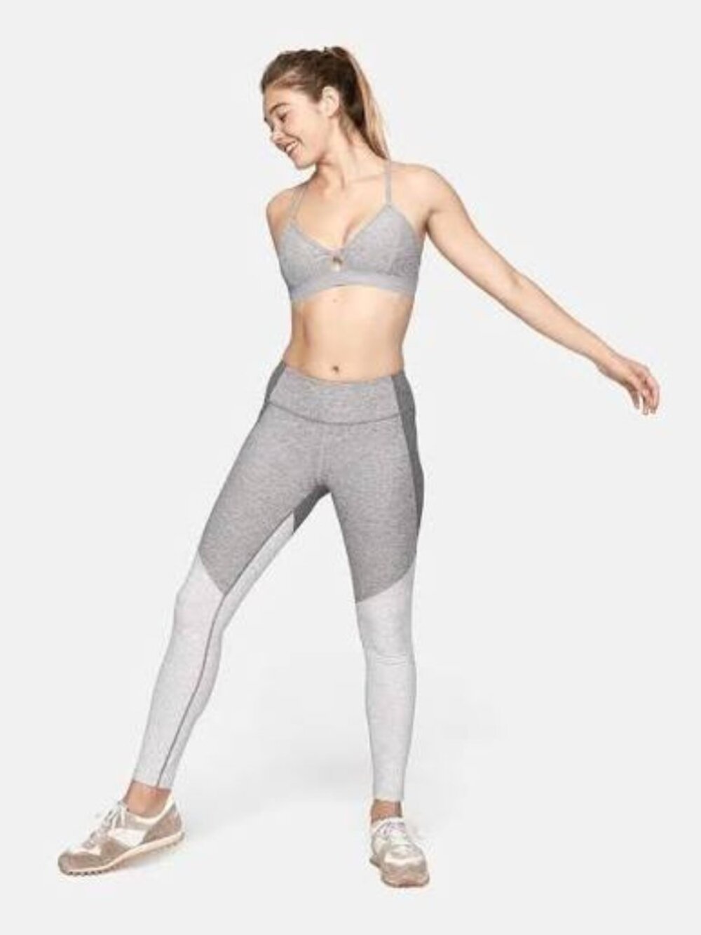 Outdoor Voices 7/8 Tri-Tone Leggings Grey Size XS